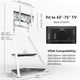 thumbnail image 4 of FITUEYES Meuble Télé Moderne sur Pied pour Téléviseurs de 45 à 75 Pouces Table Meuble Support Télé avec Pivot et Hauteur Ajustable VESA Max 600x400 mm, 4 of 7