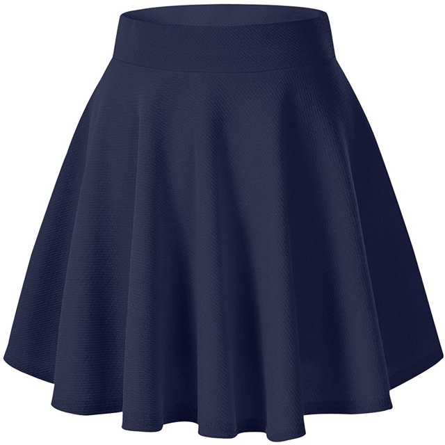 Women's Basic Flared Casual Mini Skate Skirt Versatile Stretchy