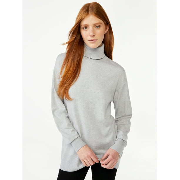 Free Assembly Women's Turtleneck Tunic Sweater - Walmart.com