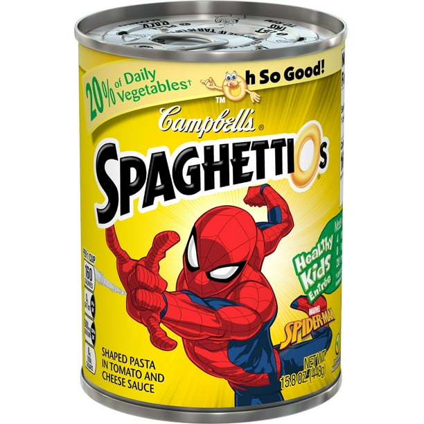 Campbell�s SpaghettiOs SpiderMan Shaped Pasta, 15.8 Ounce Can