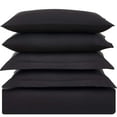 Mellanni Soft Comfort 5Piece Double Brushed Microfiber Duvet Cover Set, Queen, Black