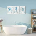 thumbnail image 3 of Beach Bathroom Decor Ocean Decor Beach Wall Art Sea Shells Anchor Decor Coastal Wall Decor Blue Wall Decor Starfish Artwork Seahorse Wall Art Wall Pictures Canvas Wall Art Office Paintings 12"x16"x3, 3 of 6