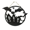 Halloween 2024 Witch Hat Hanging Plaque Wooden Craft With Skeleton Head