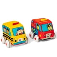 thumbnail image 6 of Melissa & Doug K's Kids 2 Pull-Back Vehicles Set - Soft Baby Toy Bus, Fire Engine for Girls, Boys, 6 of 11