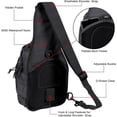 thumbnail image 5 of Crossbody Bags for Men, Oxford Waterproof Fabric Small Outdoor Hiking, Chest Pack for Men with Adjustable Shoulder Strap, Khaki, 5 of 7