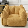 thumbnail image 2 of Eyisean 47" W Chenille Bean Bag Chair with Armrest, Boneless Couch with Highly Resilient Foam Stuffed, Comfy Large Bean Bag Sofa for Apartment, Living Room, No Assembly Required, 2 of 8