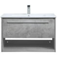 thumbnail image 5 of 30 inch Single Bathroom Floating Vanity in Concrete Grey, 5 of 14