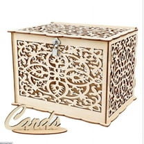 WASHWEPE DIY Rectangular Cards Box Khaki Color Wedding Party 1 Set 12.2x9.3x8.7in