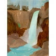 thumbnail image 2 of Green, Jacob 12x14 White Modern Wood Framed Museum Art Print Titled - Turquoise Falls II, 2 of 4