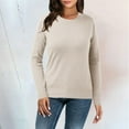 thumbnail image 2 of oqasdz Thermal Underwear for Women Casual Solid Color Bottoming Shirt Slim High Knitted Long Sleeved Top Loose Comfortable Warm Outdoor Dailywear, 2 of 5