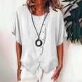 thumbnail image 2 of GUACER Women's Button-Down Tops Short Sleeve Casual Blouse Cotton Linen Trendy Loose Fit Shirts, 2 of 9