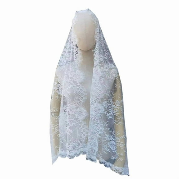 Catholic Mantilla Mass Veil Religious Ceremony Veil Embroidery Church Lace Veil for Religious Prayer
