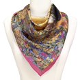 thumbnail image 4 of Klimt The Kiss" Square Satin Chiffon Scarf, 4 of 9
