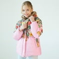 thumbnail image 4 of OBEEII Winter Coat for Kids Girls Floral Printed Thicken Parka Jacket Hooded Snowsuit Light Puffer Warm Casual Outwear with Pockets, 4 of 9