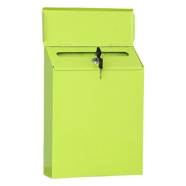 Yuarrent Mailbox Locking Wall Mounted Comment Drop Payments Postbox Holder Box Decoración del hogar Verde