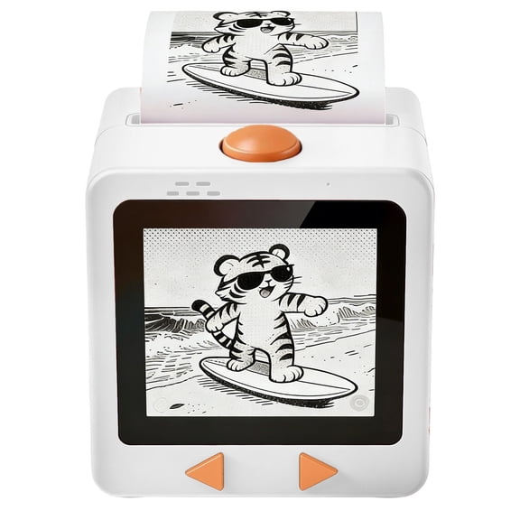 AI Voice Smart Sticker Printer, Portable Inkless Thermal Label Maker with Screen Preview, Instant Sticker Creator for Journaling, Study Notes, Organizing Labels & Kids Creative Projects, White