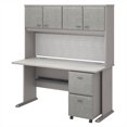 thumbnail image 3 of Series A 60" Desk with Hutch in Pewter White Spectrum - Engineered Wood, 3 of 3