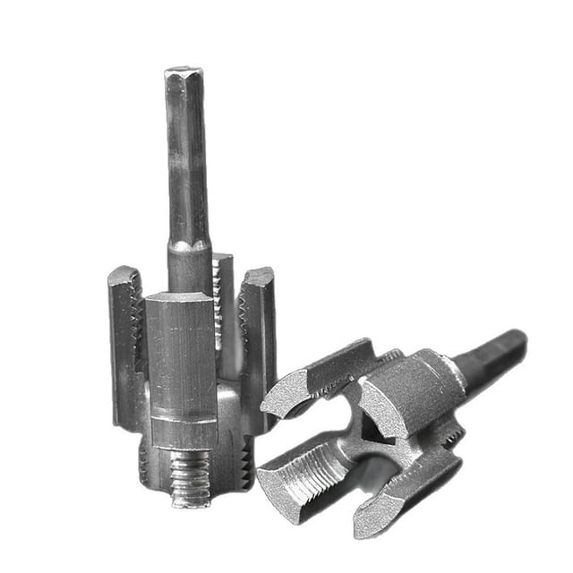 Integrated Internal & External Pipe Threading Tool Kit 2-in-1 PVC Pipe Threader Set for 1/2 & 3/4 Pipes, Tungsten Steel Cutter for Electric Drill, DIY Plumbing Repairs & Leak-Free Connections