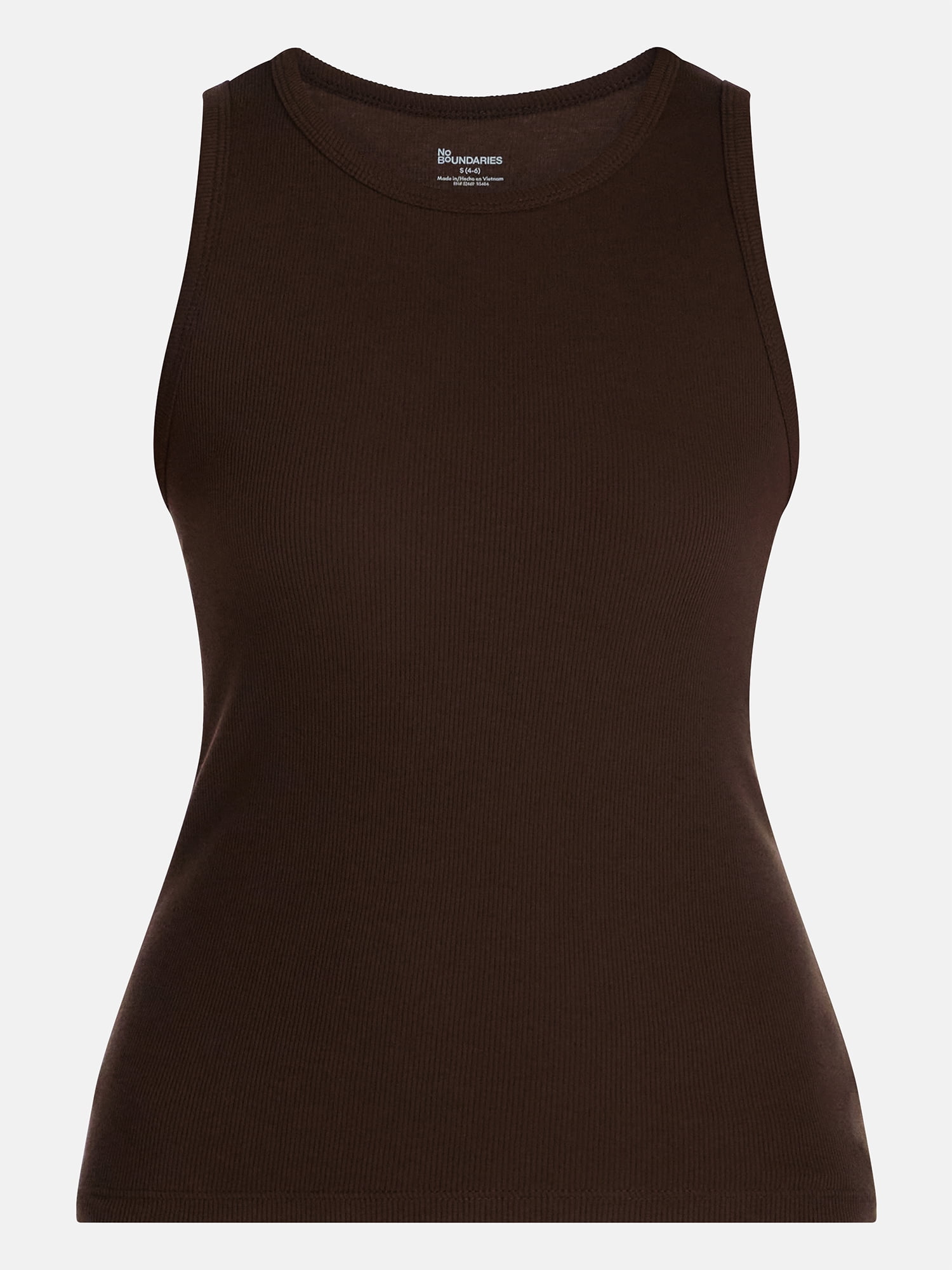 No Boundaries Ribbed High Neck Tank Top, Women's XXS-XXL