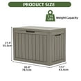 thumbnail image 2 of Uforic 45 Gallon Outdoor Resin Deck Box, Waterproof Storage Box, Lockable, Brown, 2 of 8
