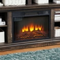 thumbnail image 6 of CASEMIOL 58" Fireplace TV Stand for TVs up to 65", Media Entertainment Center Console with 23" Electric Fireplace, 2 Sliding Door, Large Storage Cabinet for Living Room, Antique Brown, 6 of 8