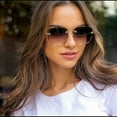 thumbnail image 4 of 2023 New Rimless Women's Sunglasses Fashion Gradient Lenses Sun glasses Lady Vintage Alloy Legs Classic Designer Shades UV400, 4 of 9