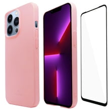 Funda Super Fit Rigida Molan Cano Para iphone 13 Pro Max color Rosa Mas Mica 9d Slim Case