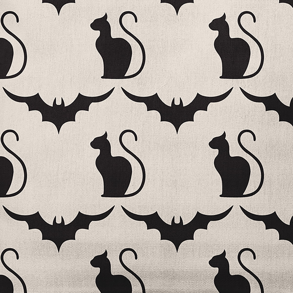 Simply Daisy 18" x 18" Cats and Bats Decorative Throw Pillow, Cream