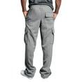 thumbnail image 5 of Cenuakty Man Casual Pants Solid Color Loose Pocket Drawstring Design Elastic Waist Long Trousers, 5 of 6