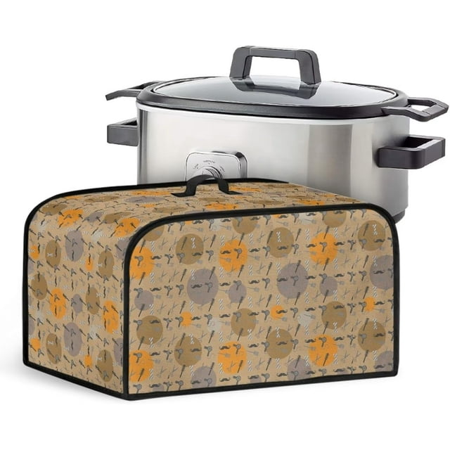 Barber's Tools Crock Pot Cover Dust Cover Appliance Covers Oval Kitchen Appliance Cover Waterproof Kitchen Appliance Protector with Mesh Pocket and Handy Handle, CZA64