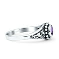 thumbnail image 2 of Petite Dainty Vintage Style Oval Amethyst CZ Ring Band 925 Sterling Silver Size 9, 2 of 5
