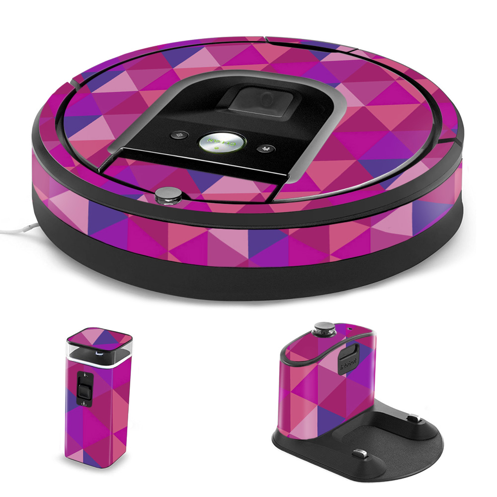 Skin Decal Wrap for iRobot Roomba 960 Robot Vacuum sticker Black Argyle