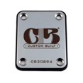thumbnail image 1 of "Custom Built" Engraved Guitar Neck Plate - Standard 4 Bolt Style - Silver, Gold or Black, 1 of 4