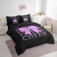 thumbnail image 3 of Manfei Teens Girls Cute Bow-Tie 7-Piece Twin Bedding Sets,Cheer Team Bowknot Bedding Comforter Set,Purple Bling Glitter Breathable Sheet Sets,Ultra Soft Home Decor,Reversible, 3 of 8