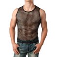 thumbnail image 2 of Kmbangi Man Mesh Sheer Vest O-Neck Sleeveless Fishnet Muscle Tank Tops, 2 of 7