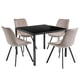 thumbnail image 1 of Comedor con Mesa en Vidrio Negro Moderna + 4 Sillas Velvet beige, 1 of 7
