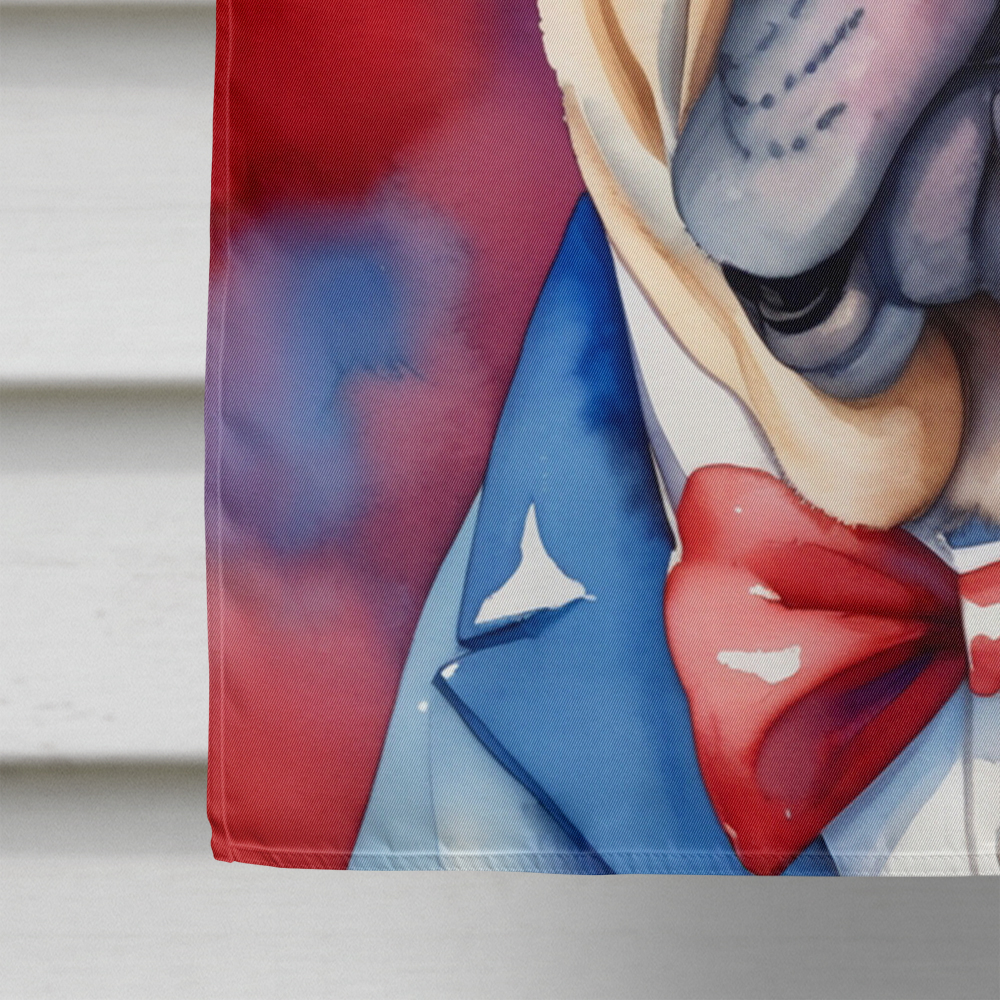 Shar Pei Patriotic American House Flag 28 in x 40 in