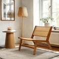 thumbnail image 6 of LuxenHome Set of 2 Brown Rubberwood with PE Rattan Armless Accent Chair, 6 of 6