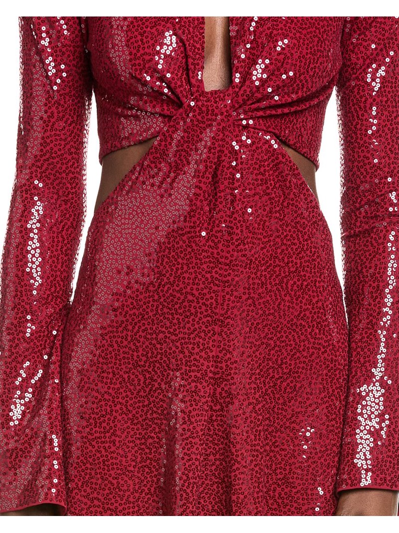 Michael Kors womens Collection Sequin Cutout Midi Dress, 2, Red