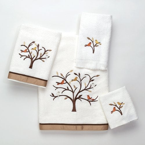 flour sack towel with optional fabric border Embroidered kitchen towel Fancy Farm Fresh Eggs