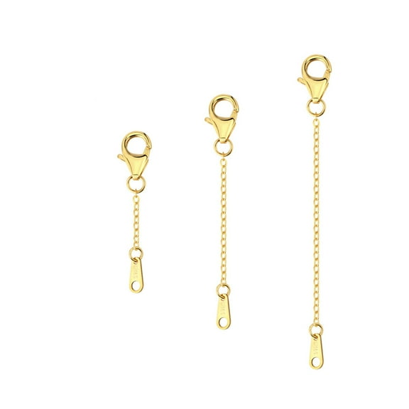 Alexcraft 14K Gold Plated Chain Extender Necklace Extension for Jewelry Making, 1-3 in