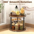 thumbnail image 4 of LAMU 10.2'' Wood Lazy Susan Turntable Organizer for Cabinet, 2 Tier Lazy Susan Spice Rack Organizer for Kitchen, Table Top, Countertop, Pantry, Medicine Organizer, 4 of 8