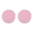 thumbnail image 1 of 2Pcs Manteles Individuales Redondos Trenzados, 5.3" Manteles de Borde Floral Tejidos para Decoración de Mesa de Cocina (Rosa), 1 of 7