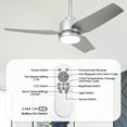 thumbnail image 5 of 42" Modern Silver Dimmable DC Motor Ceiling Fan with Light and Remote for Bedroom and Office, 5 of 15
