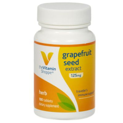 The Vitamin Shoppe Grapefruit Seed Extract 125MG, Antioxidant Herbal Supplement for Travelers Immune Support with High Quality Seeds  Pulp of Fresh Grapefruit, Contains Citricidal Brand (100 (Best Quality Supplement Brands)