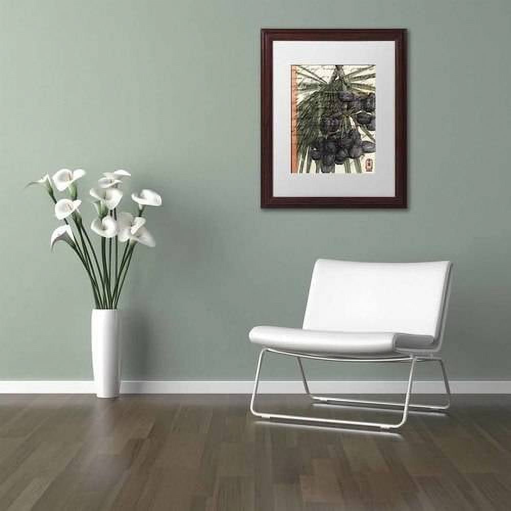 Trademark Fine Art 'Plums' Canvas Art by Nick Bantock, White Matte, Wood Frame