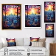 thumbnail image 4 of Designart "Urban View through Los Angeles Window II" Floral Framed Wall Art - Traditional Yellow Window Hallway Framed Wall Art Decor, 4 of 6