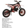 thumbnail image 4 of WETS 49cc 2-Stroke Kids Dirt Bike, Gas Power Motocross, Off Road Mini Motorcycle, Pocket Motorbike with Front Rear Disc Brakes, Racing Max Speed 40KM/H (Red), 4 of 7