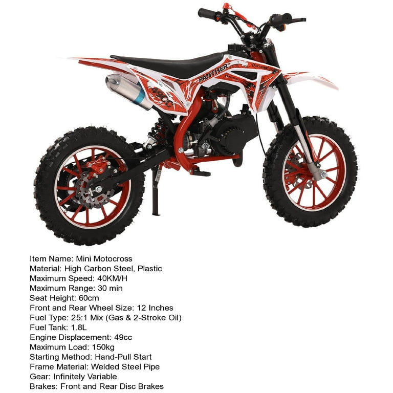 50cc 2 Stroke Kids Gas Powered High Quality Off Road Mini Moto Pit Bike Cross Motard Dirt Bike