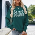 thumbnail image 2 of XIAOCHA Women's Soccer Mom Football Graphic Sweatshirt Long Sleeve Crewneck Pullover Sports Mom Casual Pullover Top, Dark Green, Sizes XXXL, 2 of 4